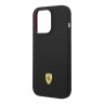 Чехол Ferrari Liquid Silicone with metal logo Hard для iPhone 14 Pro Max, черный