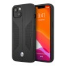 Кожаный чехол BMW Signature Perforated Hard для iPhone 13, черный (MagSafe)