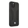Кожаный чехол BMW Signature Perforated Hard для iPhone 13, черный (MagSafe)
