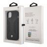 Кожаный чехол BMW Signature Perforated Hard для iPhone 13, черный (MagSafe)