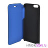 Кожаный чехол BMW Bicolor Booktype для iPhone 6/6s, черный/голубой