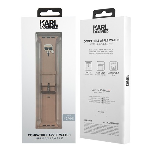 Ремешок Karl Lagerfeld Silicone Karl head для Apple Watch 49-46-45-44 mm, розовый
