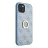 Чехол Guess PU 4G + Ring Hard для iPhone 14, голубой