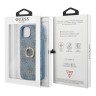 Чехол Guess PU 4G + Ring Hard для iPhone 14, голубой