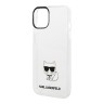 Karl Lagerfeld Choupette body Hard чехол для iPhone 14+, прозрачный/черный