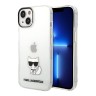 Karl Lagerfeld Choupette body Hard чехол для iPhone 14+, прозрачный/черный