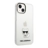 Karl Lagerfeld Choupette body Hard чехол для iPhone 14+, прозрачный/черный