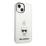 Чехол Lagerfeld Choupette body Hard для iPhone 14 Plus, прозрачный/черный