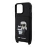 Чехол Lagerfeld Crossbody cardslot PU Saffiano NFT Karl&Choupette Hard для iPhone 14 Pro Max, черный