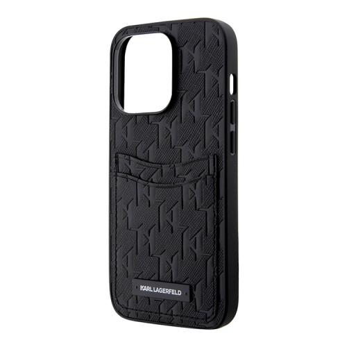Чехол Lagerfeld PU Saffiano Monogram with Cardslot Hard для iPhone 13 Pro Max, черный