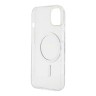 Чехол Guess Glitter Metal outline Hard для iPhone 13, прозрачный/золотой (MagSafe)