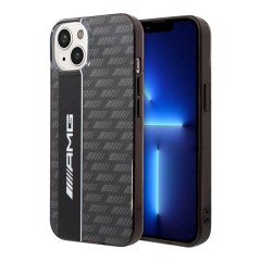 Чехол AMG Double layer Carbon pattern для iPhone 14, черный
