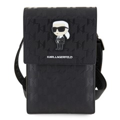 Karl Lagerfeld сумка-кошелек для телефона, иск.кожа PU Saffiano Monogram NFT Karl ikonik, черная
