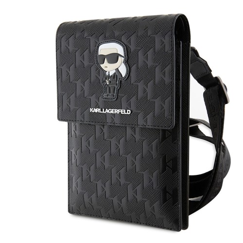 Karl Lagerfeld сумка-кошелек для телефона, иск.кожа PU Saffiano Monogram NFT Karl ikonik, черная