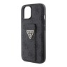 Guess для iPhone 15 чехол GripStand PU 4G with Triangle Diamond metal logo Hard Black