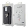 Guess для iPhone 15 чехол GripStand PU 4G with Triangle Diamond metal logo Hard Black