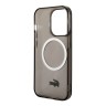 Lacoste для iPhone 15 Pro Max чехол PC/TPU Croc logo Hard Transparent Black (MagSafe)