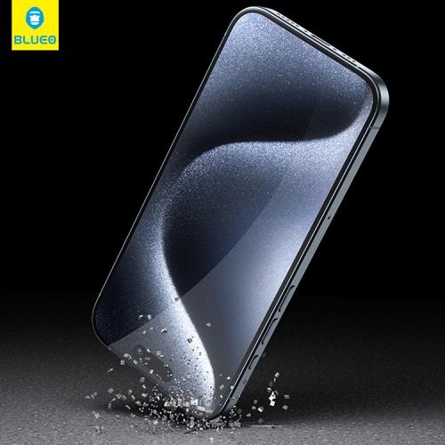 BlueO стекло для iPhone 15 Plus/14 Pro Max, 3D Anti-broken Edge Black (силик. кромка) +installer