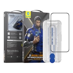 BlueO стекло для iPhone 15 Plus/14 Pro Max, 3D Anti-broken Edge Black (силик. кромка) +installer