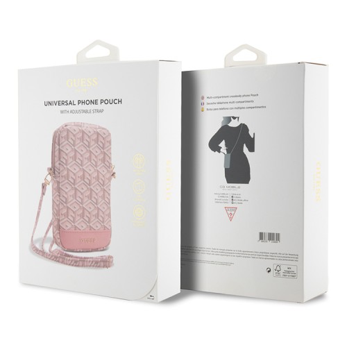 Guess для смартфонов сумка Wallet Zipper Pouch G CUBE Pink