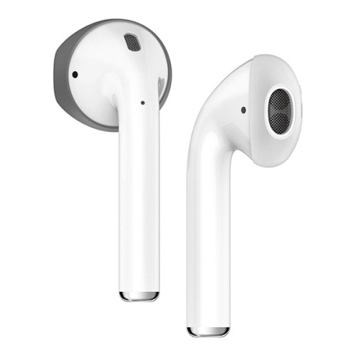 Накладки Elago Secure Fit для AirPods 1/2, серый/белый (2 пары)