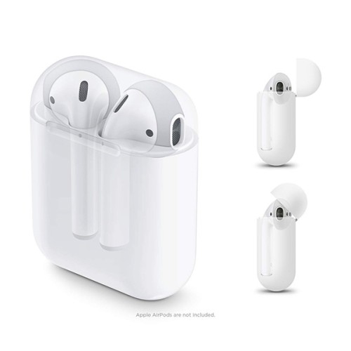 Накладки Elago Secure Fit для AirPods 1/2, серый/белый (2 пары)