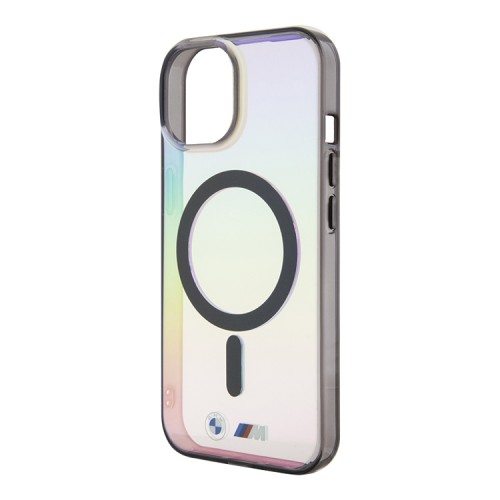 BMW для iPhone 15 чехол M-Collection PC/TPU Printed logo Hard Iridescent (MagSafe)