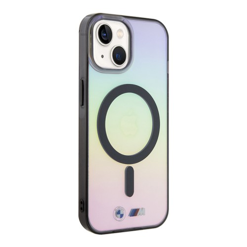 BMW для iPhone 15 чехол M-Collection PC/TPU Printed logo Hard Iridescent (MagSafe)