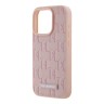 Karl Lagerfeld для iPhone 15 Pro Max чехол PU Monogram & Metal Camera frame Hard Pink (MagSafe)