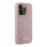 Karl Lagerfeld для iPhone 15 Pro Max чехол PU Monogram & Metal Camera frame Hard Pink (MagSafe)