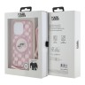 Karl Lagerfeld для iPhone 15 Pro Max чехол Crossbody PC/TPU NFT Karl&Choup Head Hard Pink (MagSafe) +Cord
