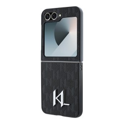 Karl Lagerfeld для Galaxy Z Flip 6 чехол PU-кожа Saffiano Monogram Metal logo Black