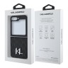 Karl Lagerfeld для Galaxy Z Flip 6 чехол PU-кожа Saffiano Monogram Metal logo Black