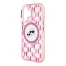 Karl Lagerfeld для iPhone 16 чехол PC/TPU Monogram NFT Karl&Choupette Pink (MagSafe)
