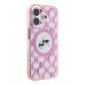 Karl Lagerfeld для iPhone 16 чехол PC/TPU Monogram NFT Karl&Choupette Pink (MagSafe)