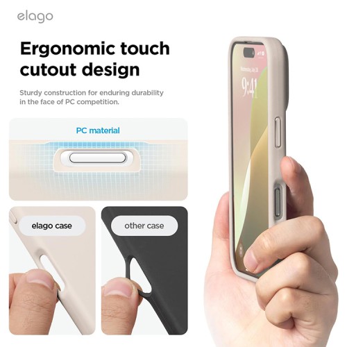 Elago для iPhone 16 Pro чехол Soft silicone (Liquid) Stone (MagSafe)