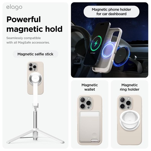 Elago для iPhone 16 Pro чехол Soft silicone (Liquid) Stone (MagSafe)