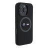 BMW для iPhone 16 Pro чехол M-Collection Liquid silicone Ring Metal camera Hard Black (MagSafe)