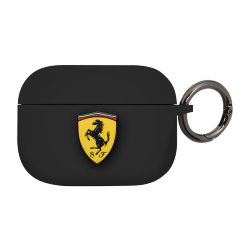 Чехол Ferrari Silicone с кольцом для Airpods Pro, черный