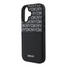 DKNY для iPhone 16 чехол PU Repeat texture with Cardslot Metal logo Hard Black