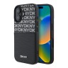 DKNY для iPhone 16 чехол PU Repeat texture with Cardslot Metal logo Hard Black