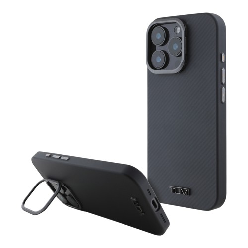 TUMI для iPhone 16 Pro Max чехол Kevlar Ultra Slim (full) with Camera Stand Hard Black (MagSafe)