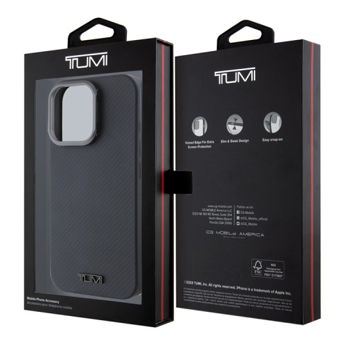 TUMI для iPhone 16 Pro Max чехол Kevlar Ultra Slim (full) with Camera Stand Hard Black (MagSafe)