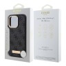 Guess для iPhone 16 Pro чехол PU 4G Plate metal logo Hard Black (MagSafe)