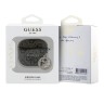 Guess для Airpods 4 чехол PU leather 4G with Classic metal logo and Diamond charm Brown