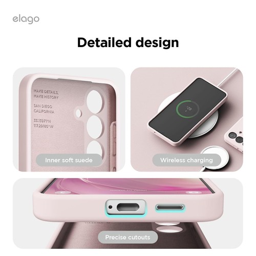 Elago для Galaxy S25 чехол Soft silicone (Liquid) Lovely Pink