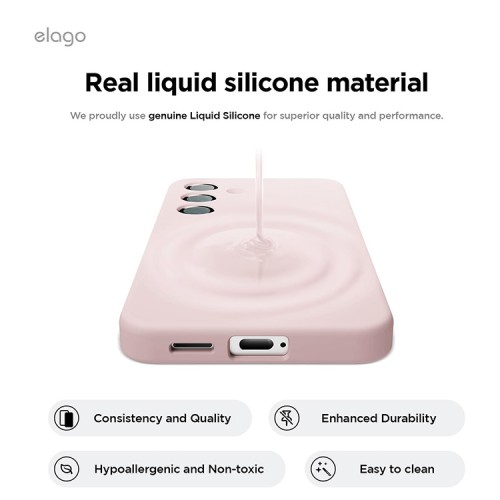 Elago для Galaxy S25 чехол Soft silicone (Liquid) Lovely Pink