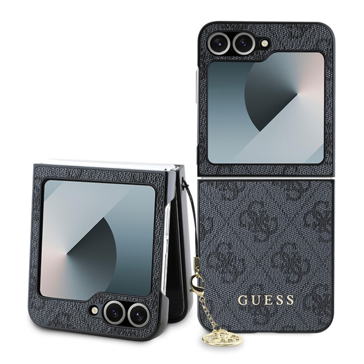 (Уценка) Guess для Galaxy Z Flip 6 чехол PU кожа 4G Charms collection Grey