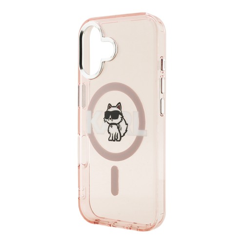 Karl Lagerfeld для iPhone 16 чехол PC/TPU Sketch Choupette Pink (MagSafe)