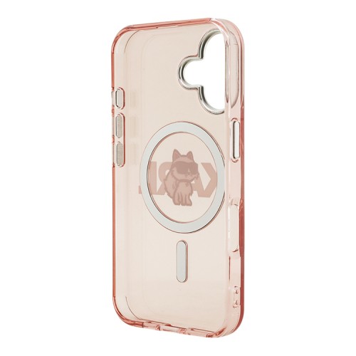 Karl Lagerfeld для iPhone 16 чехол PC/TPU Sketch Choupette Pink (MagSafe)